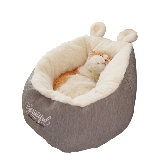 Cozy pet sleeping bag bed for cats and small dogs
