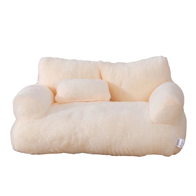 Cozy Plush Pet Sofa Bed for Cats & Small Dogs