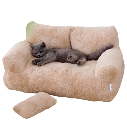 Cozy plush pet sofa bed for cats and small dogs