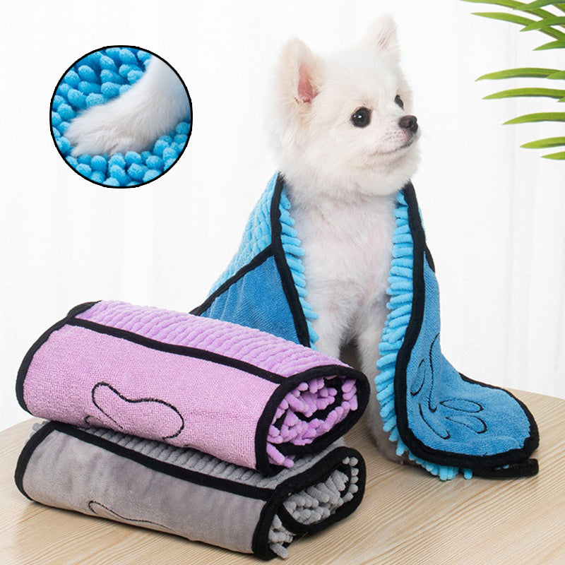 Quick-Dry Pet Bath Towel for Dogs & Cats